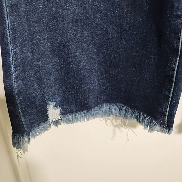 Mica Los Angeles Womens 18W Jeans Dark Wash High Rise Distressed Frayed Bootcut - Picture 5 of 9